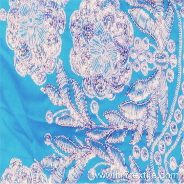 Wholesale Light Blue 3mm Seuqin Embroidery Rayon Fabric